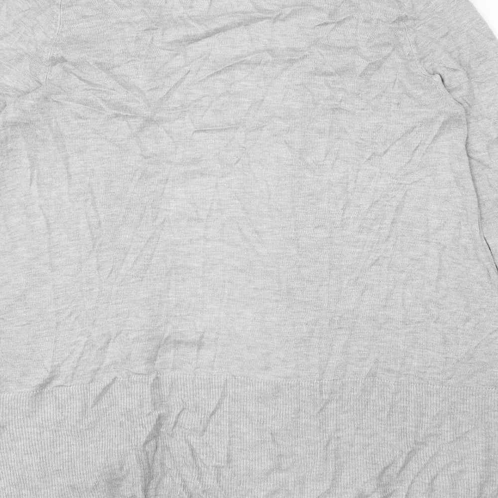 Marks and Spencer Womens Grey V-Neck Viscose Cardigan Jumper Size M
