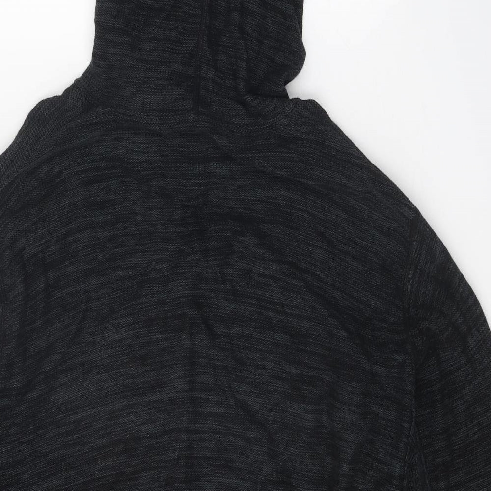NEXT Mens Black Round Neck Cotton Cardigan Jumper Size XL Long Sleeve