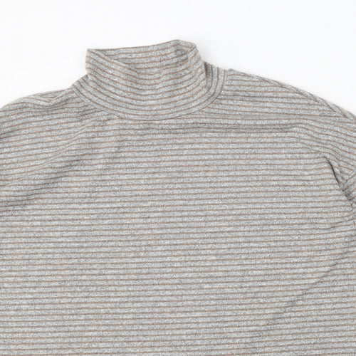 Marks and Spencer Womens Grey Mock Neck Polyester Pullover Jumper Size 16