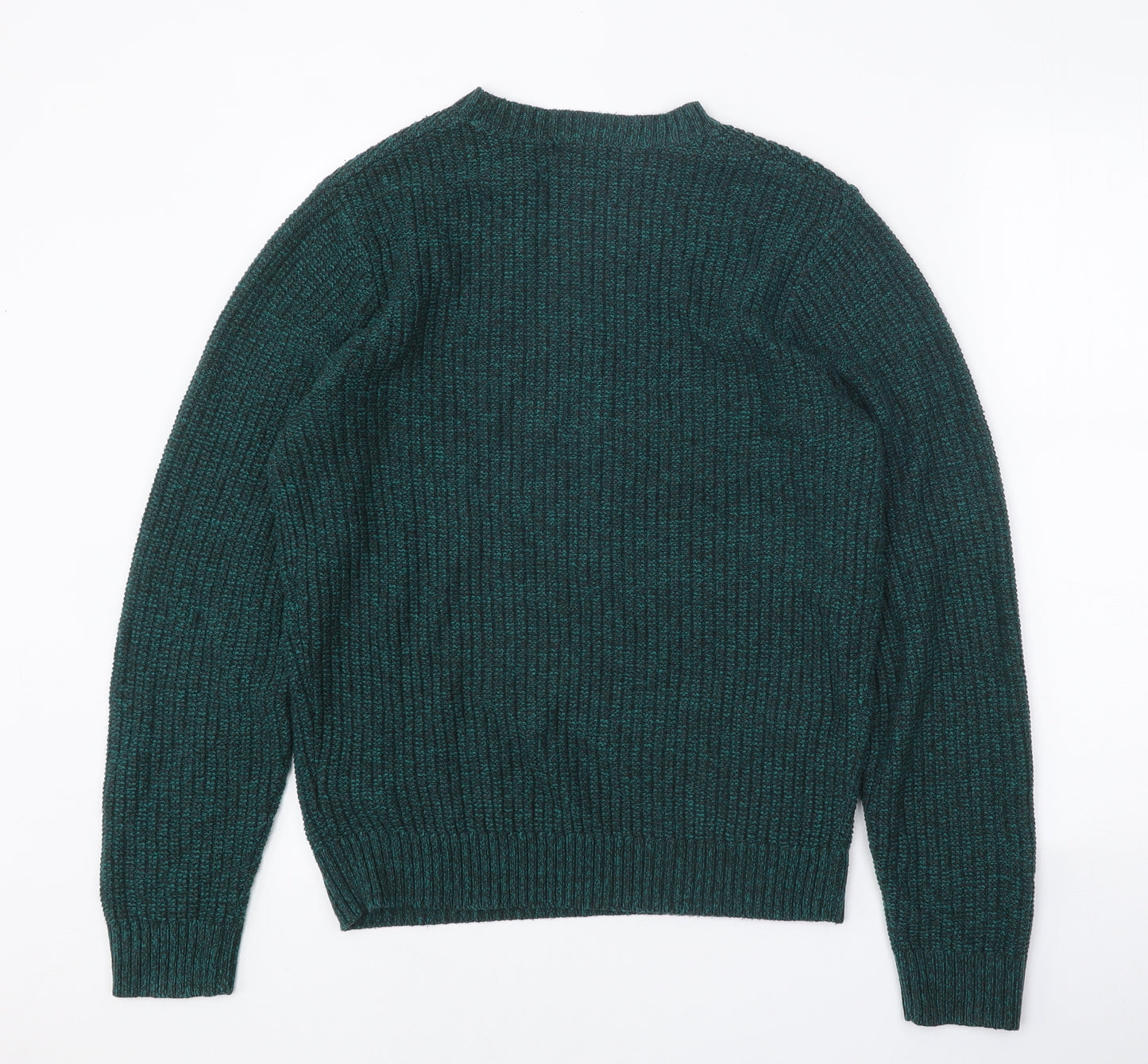 Marks and Spencer Mens Green Round Neck Acrylic Pullover Jumper Size S