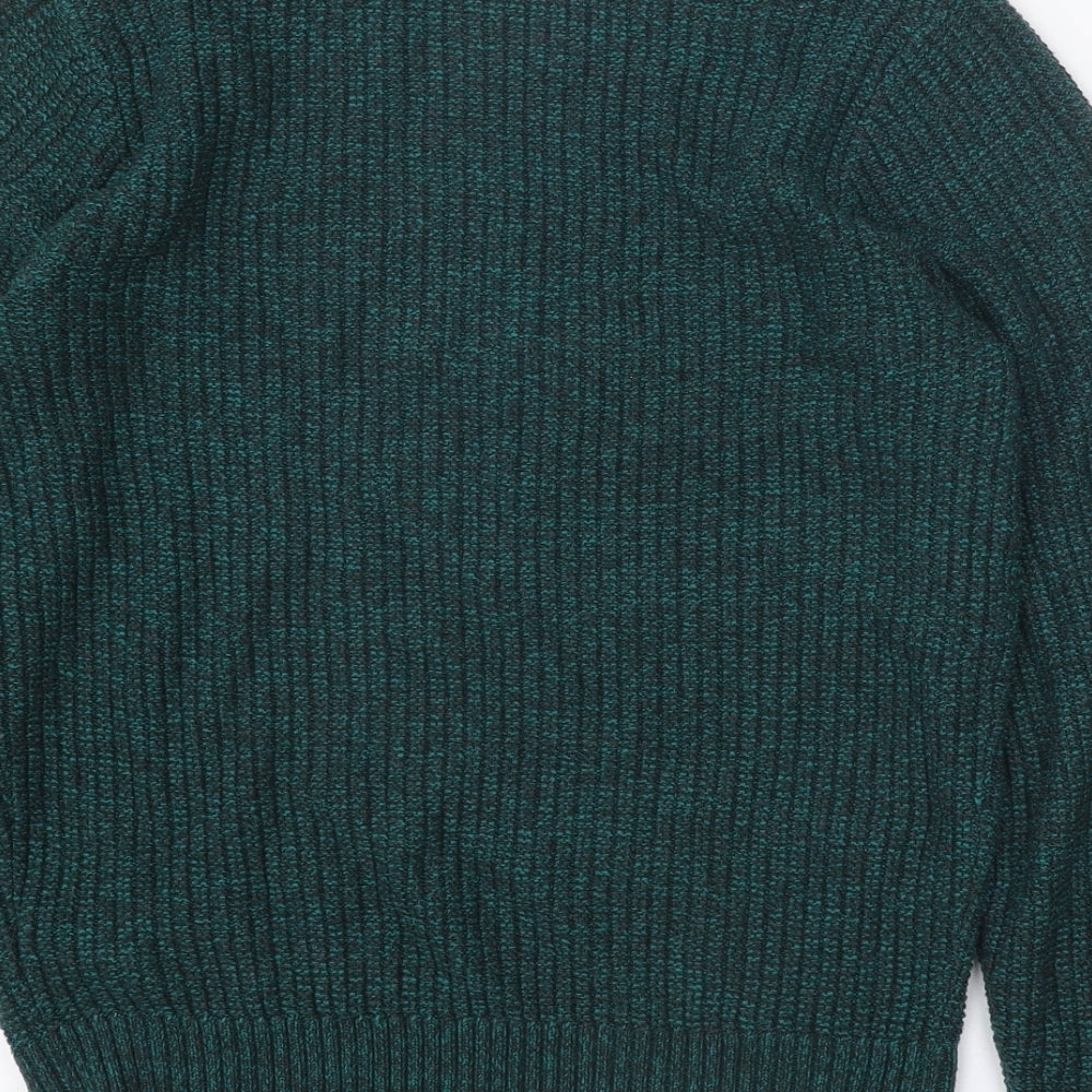 Marks and Spencer Mens Green Round Neck Acrylic Pullover Jumper Size S