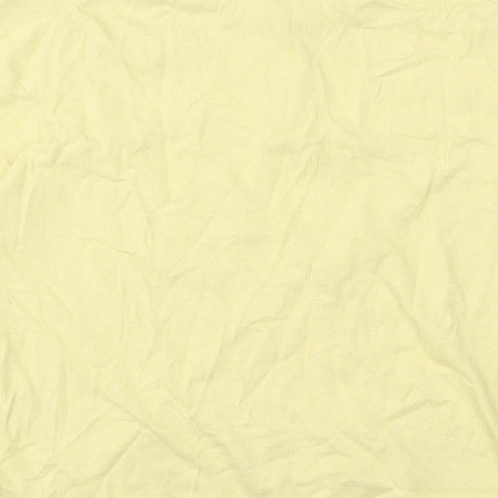 Marks and Spencer Mens Yellow Cotton Polo Size L Collared Button