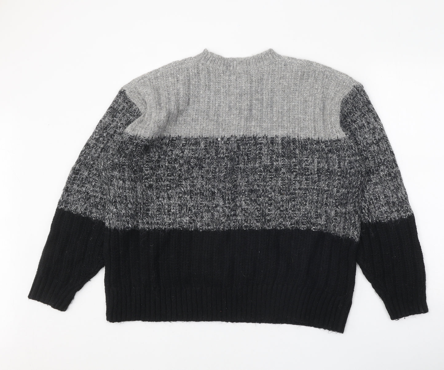 Marks and Spencer Mens Grey Round Neck Acrylic Pullover Jumper Size XL Long Sleeve