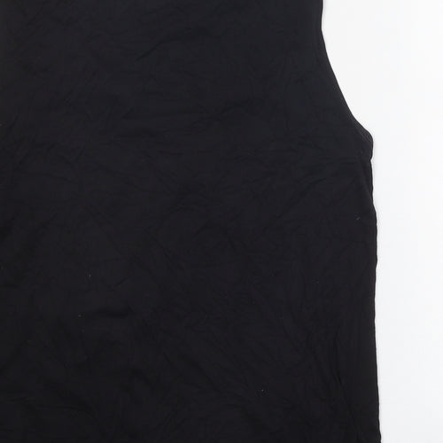 Zara Womens Black Polyester Basic Tank Size S Round Neck