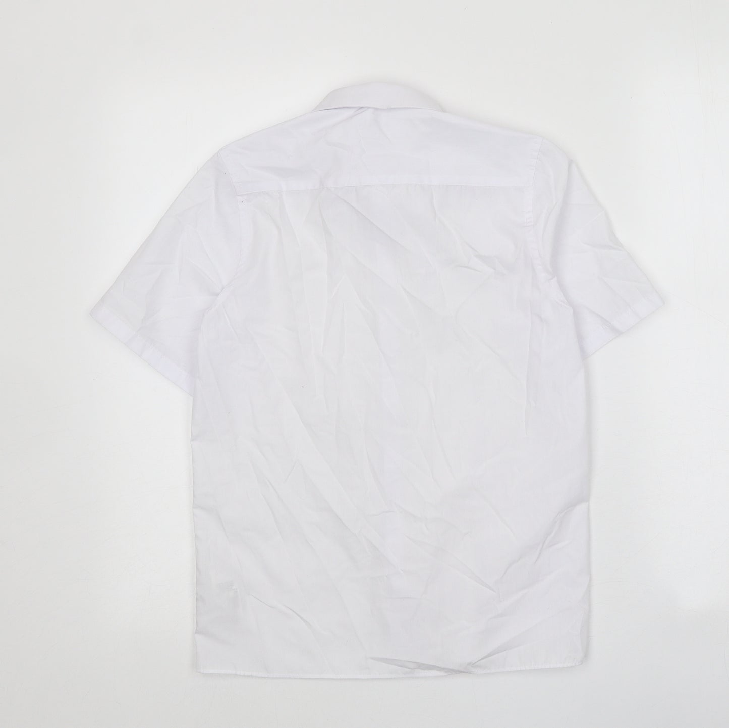 Marks and Spencer Boys White Polyester Basic Button-Up Size 10-11 Years Collared Button