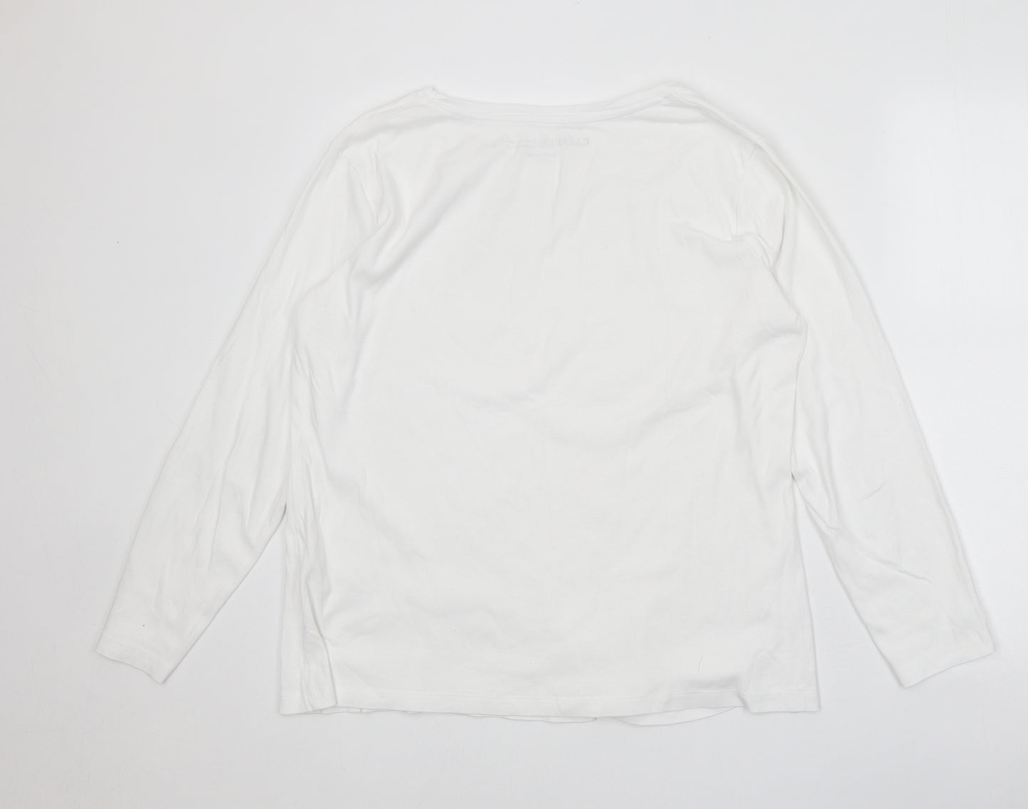 Capsule Womens White 100% Cotton Basic T-Shirt Size 16 Round Neck