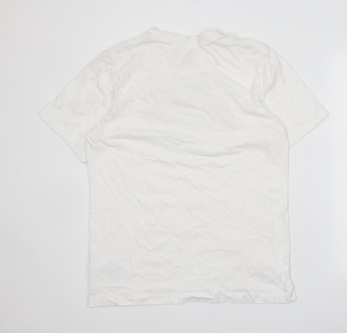 Nike Mens White Acrylic T-Shirt Size M Round Neck