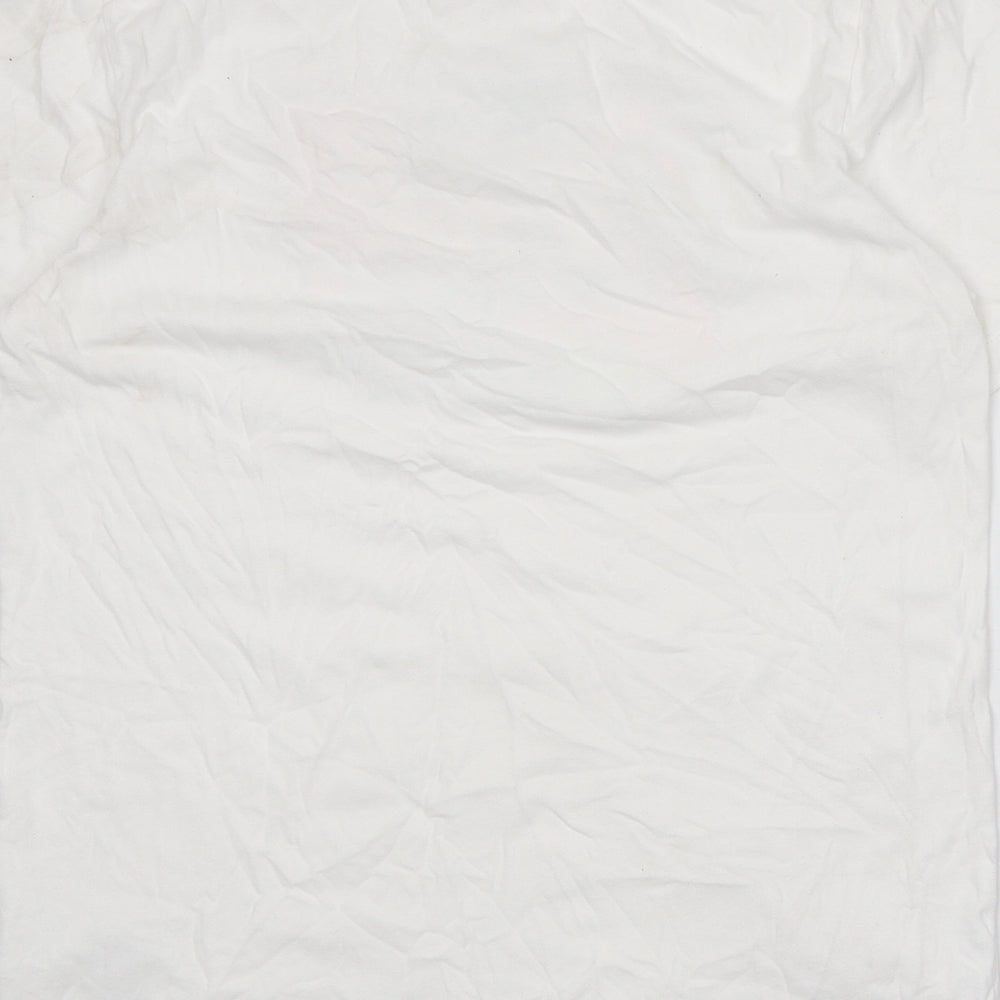 Nike Mens White Acrylic T-Shirt Size M Round Neck