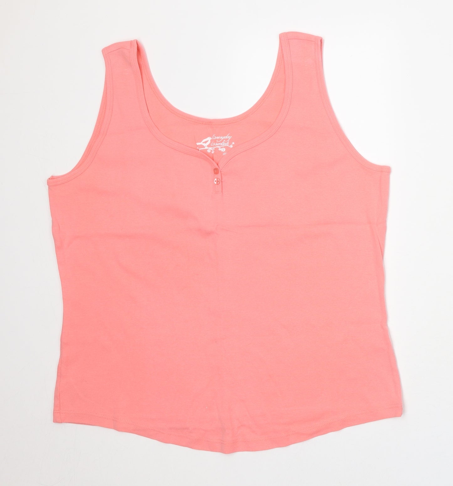 BHS Womens Pink 100% Cotton Basic Tank Size 22 Round Neck