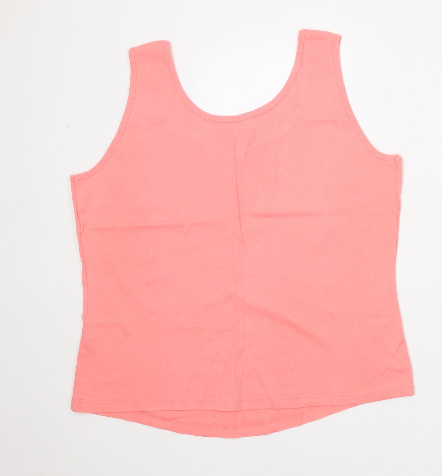 BHS Womens Pink 100% Cotton Basic Tank Size 22 Round Neck