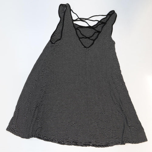 Heart Hips Womens Multicoloured Striped Rayon Trapeze & Swing Size S Scoop Neck Pullover