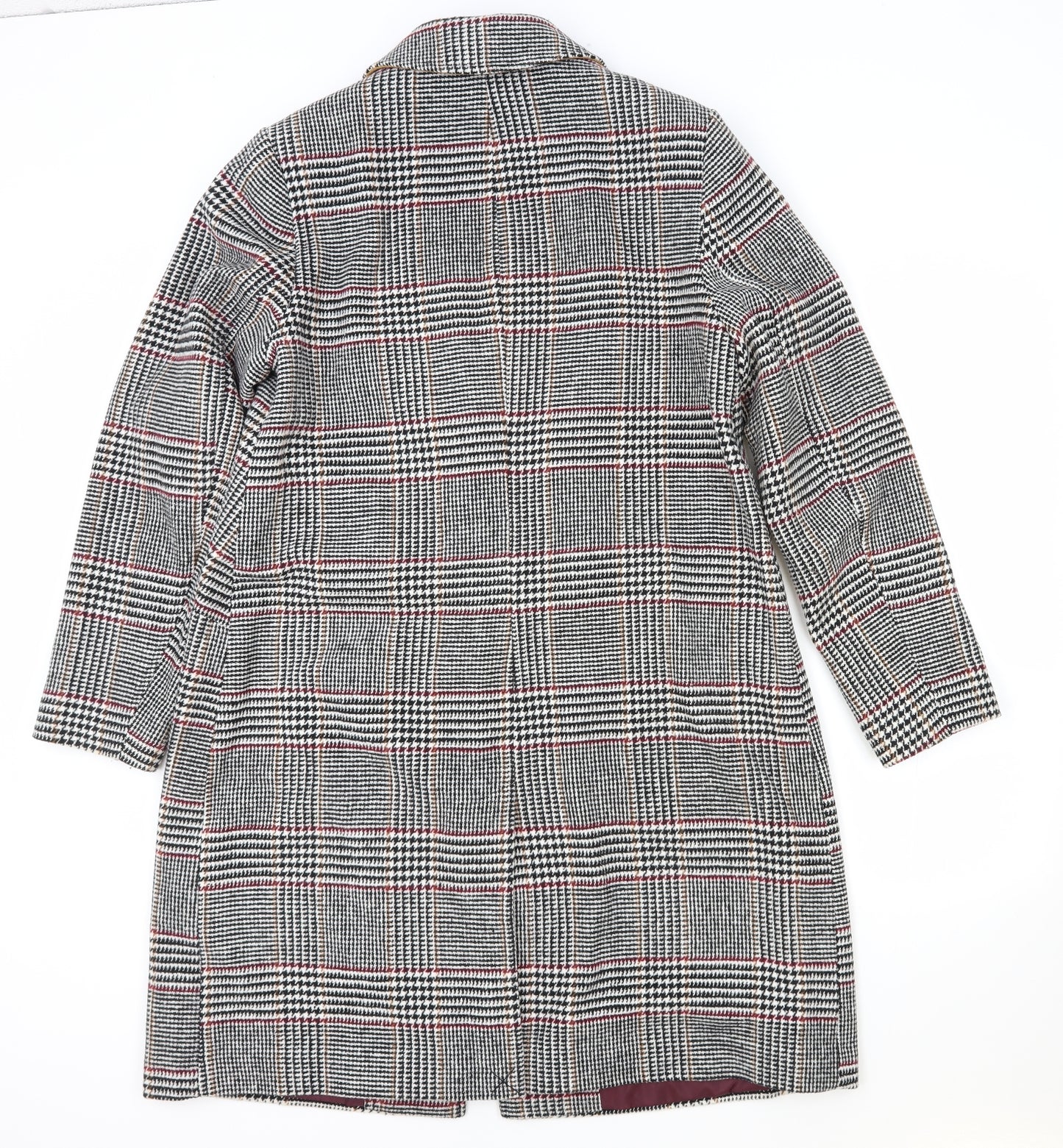 Debenhams Womens Multicoloured Geometric Pea Coat Coat Size 16 Button