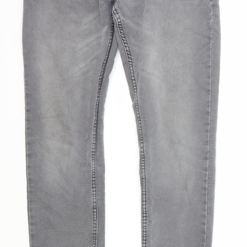 Avenue Womens Grey Polyester Trousers Size 8 Regular Button