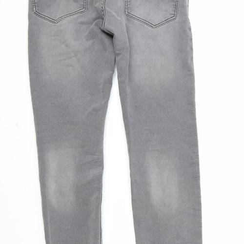 Avenue Womens Grey Polyester Trousers Size 8 Regular Button