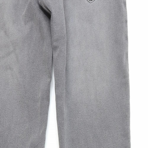 Avenue Womens Grey Polyester Trousers Size 8 Regular Button