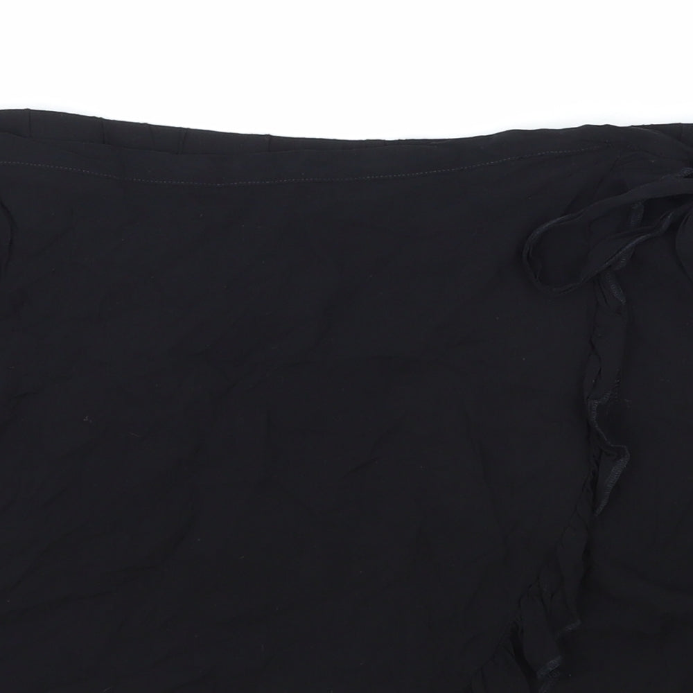 Tezenis Womens Black Viscose Wrap Shorts Size M Regular Drawstring