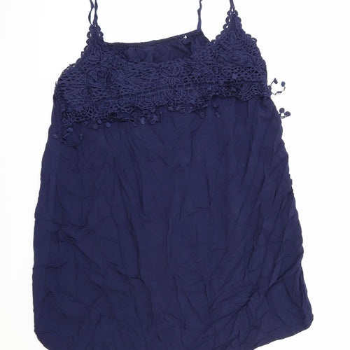 Preworn Womens Blue Cotton Basic Tank One Size Round Neck - Size 5XL