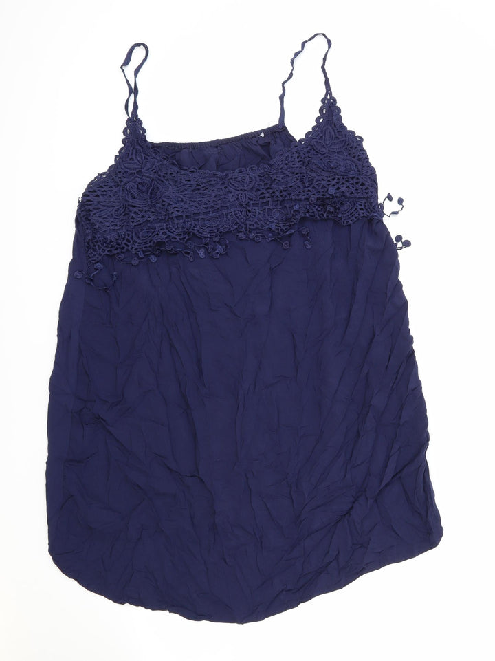 Preworn Womens Blue Cotton Basic Tank One Size Round Neck - Size 5XL
