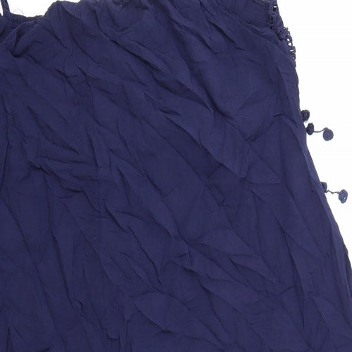 Preworn Womens Blue Cotton Basic Tank One Size Round Neck - Size 5XL
