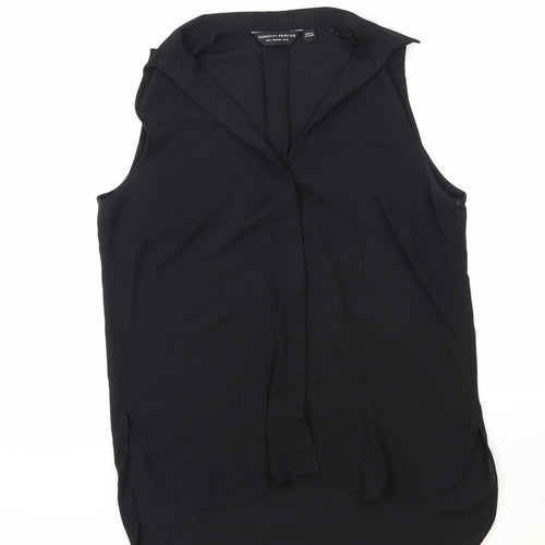 Dorothy Perkins Womens Black Viscose Basic Tank Size 12 Collared