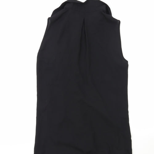 Dorothy Perkins Womens Black Viscose Basic Tank Size 12 Collared