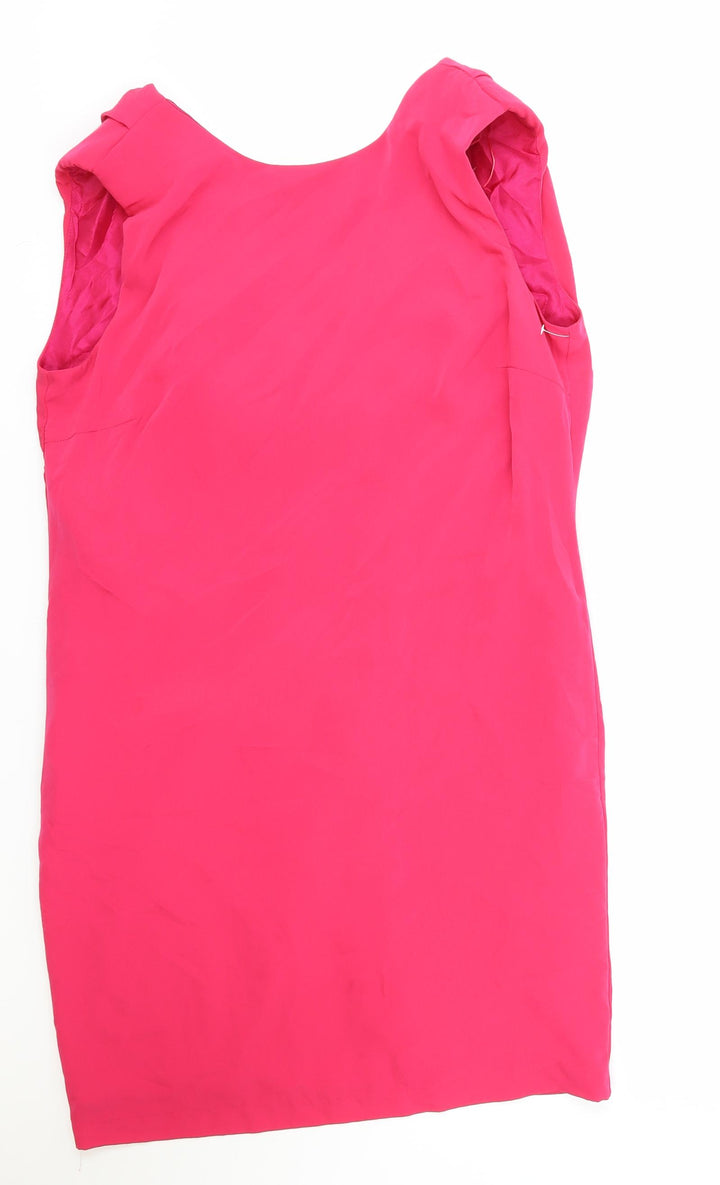 Zara Womens Pink Acetate Shift Size S Boat Neck Pullover