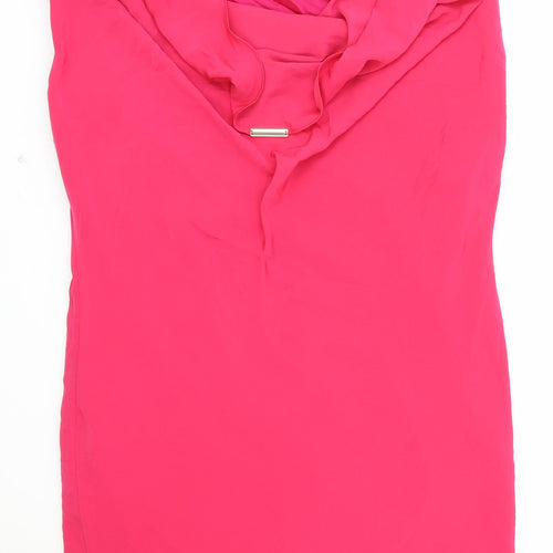 Zara Womens Pink Acetate Shift Size S Boat Neck Pullover