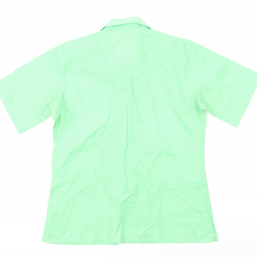 Trutex Womens Green Polyester Basic Button-Up Size M Collared