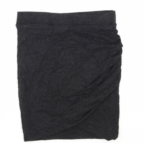 Zara Womens Grey Polyester Bandage Skirt Size S