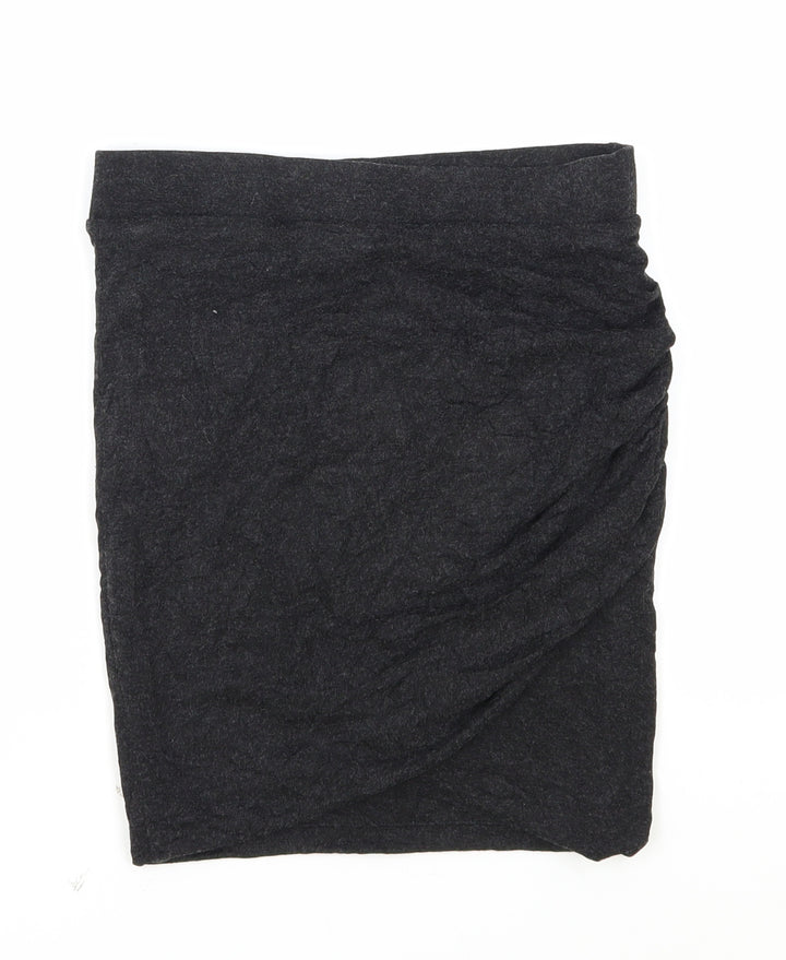 Zara Womens Grey Polyester Bandage Skirt Size S
