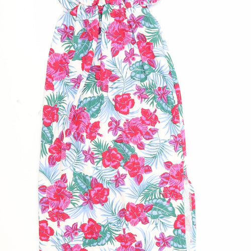Daisy Street Womens Multicoloured Floral Polyester A-Line Size 10 Boat Neck Pullover