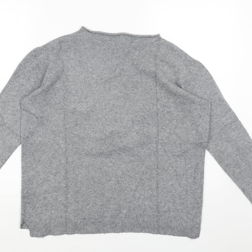 Preworn Womens Grey Round Neck Viscose Pullover Jumper Size M - Star