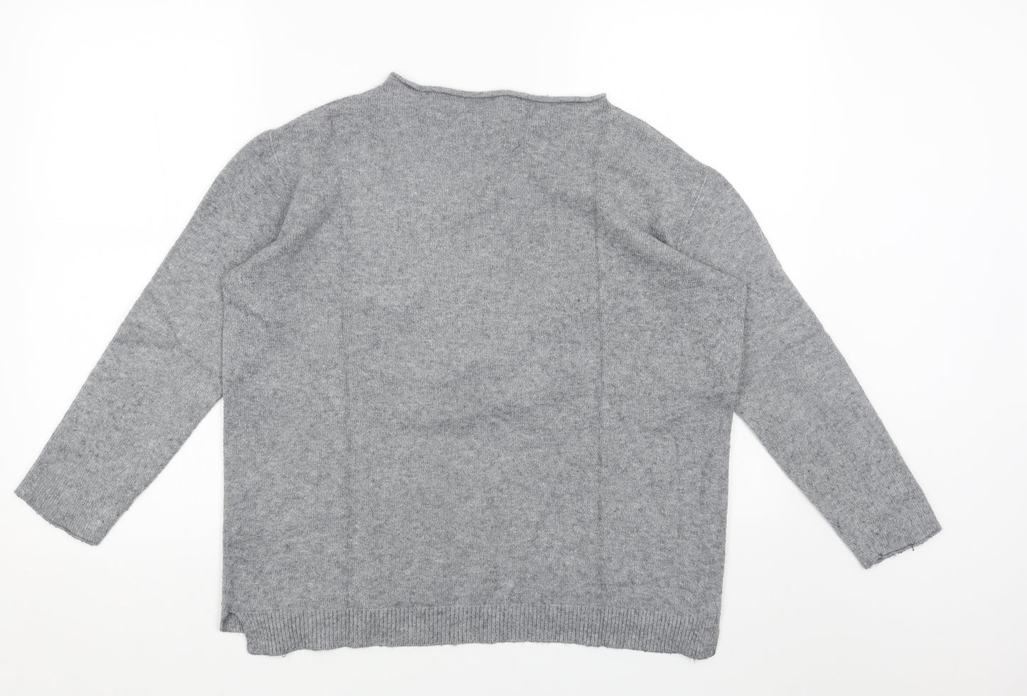 Preworn Womens Grey Round Neck Viscose Pullover Jumper Size M - Star