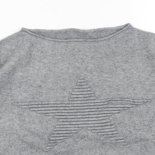 Preworn Womens Grey Round Neck Viscose Pullover Jumper Size M - Star