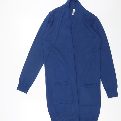 PCEAIIH Womens Blue V-Neck Acrylic Cardigan Jumper Size S