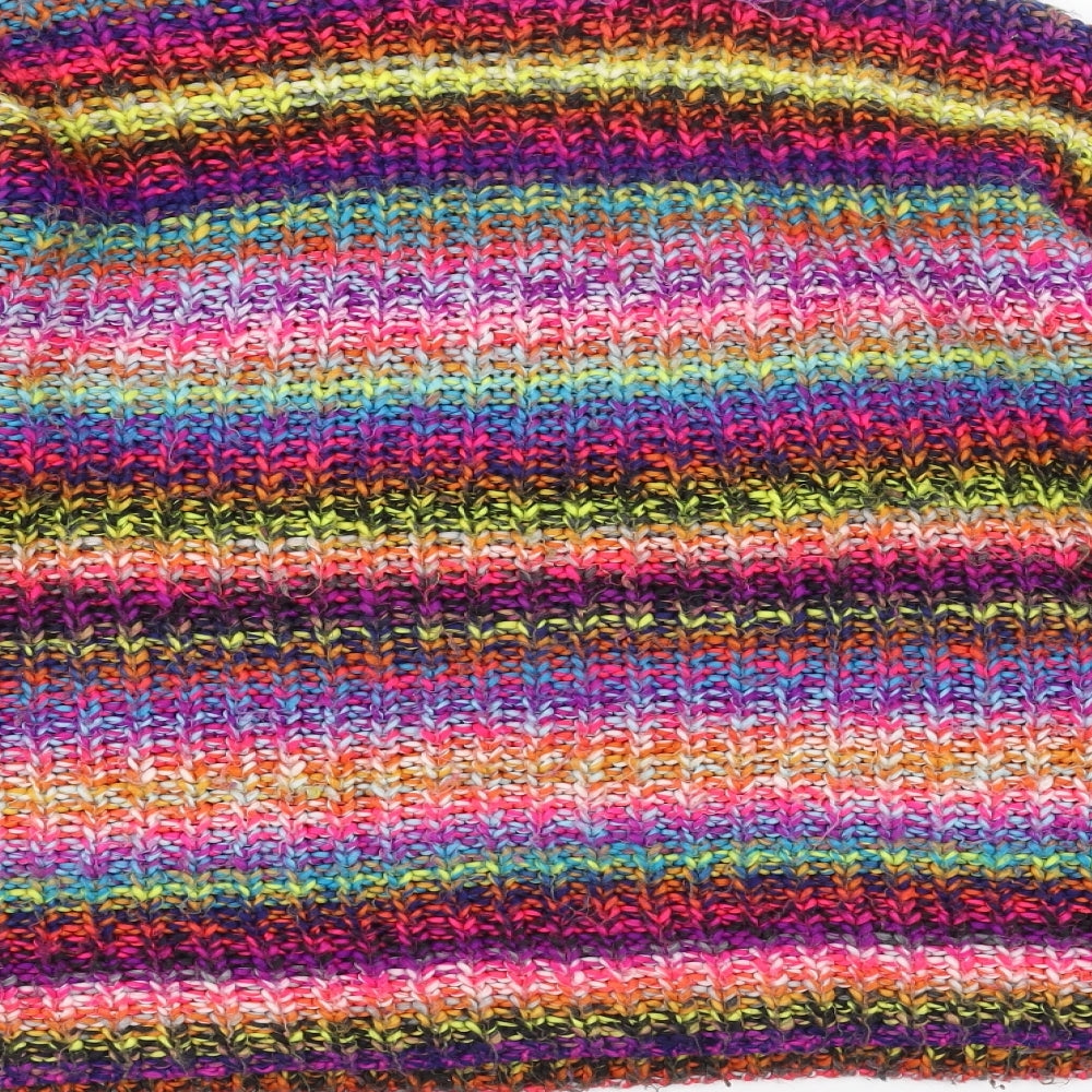 Primark Womens Multicoloured Roll Neck Striped Acrylic Pullover Jumper Size S