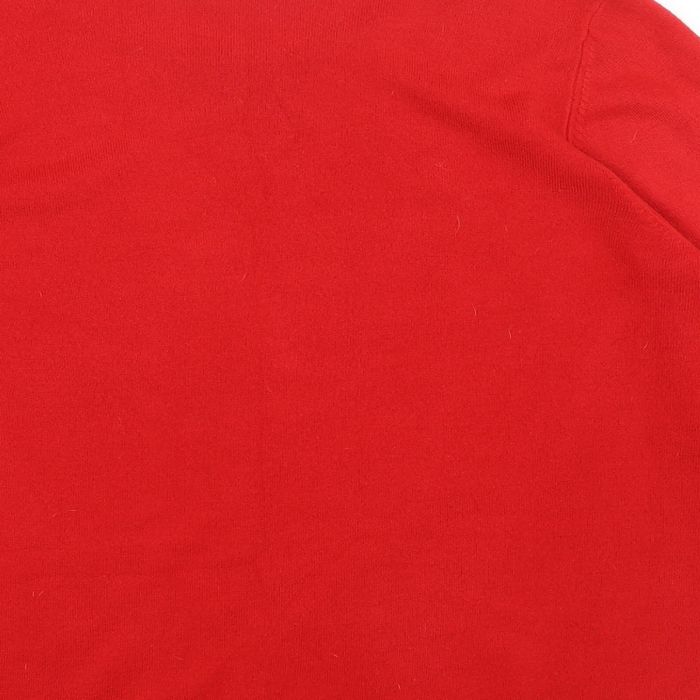 BHS Womens Red Scoop Neck Acrylic Pullover Jumper Size 20