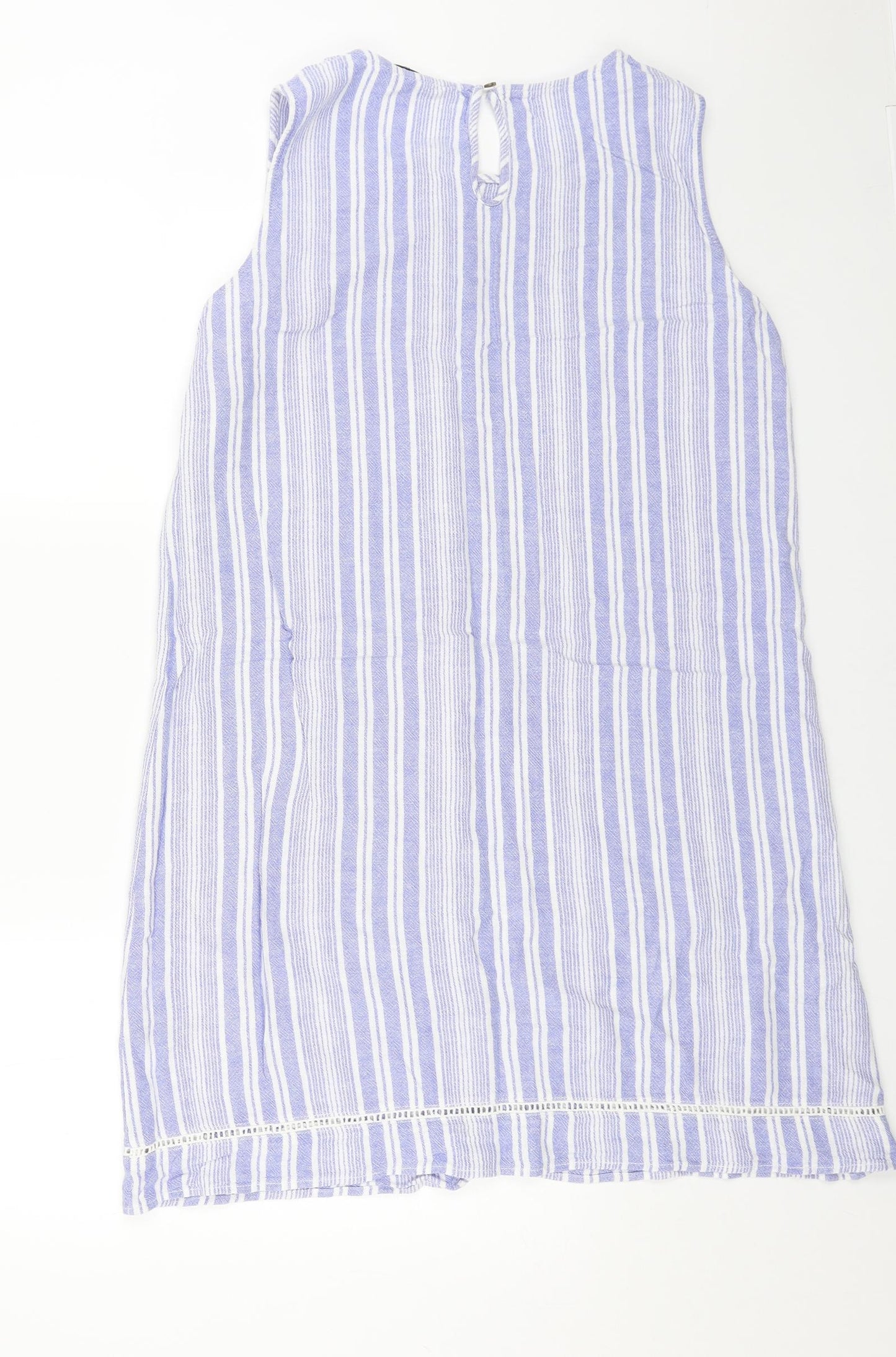 TU Womens Blue Striped Cotton Shift Size 18 Boat Neck Pullover