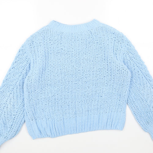 H&M Womens Blue Round Neck Polyester Pullover Jumper Size S
