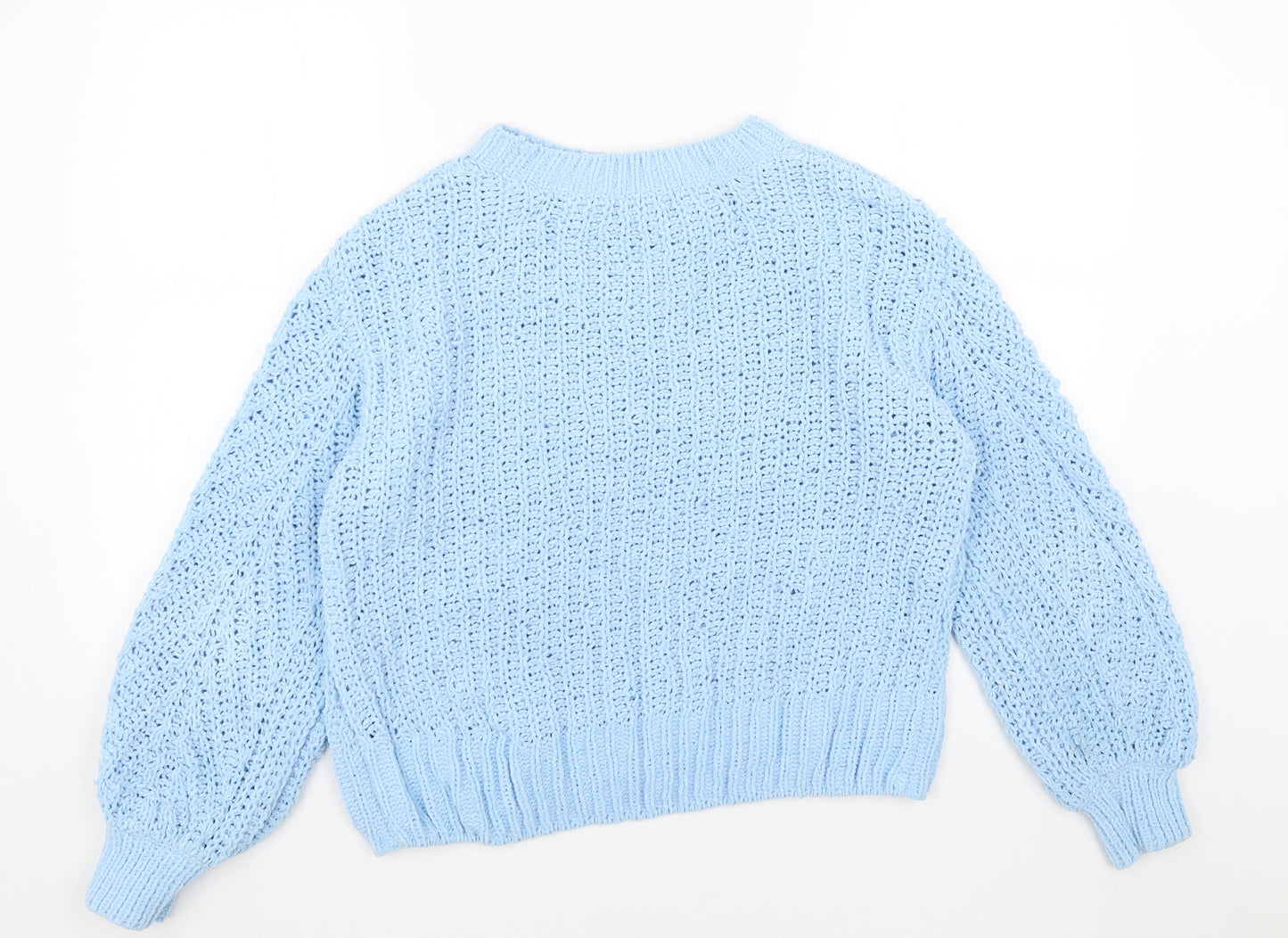 H&M Womens Blue Round Neck Polyester Pullover Jumper Size S