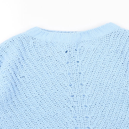 H&M Womens Blue Round Neck Polyester Pullover Jumper Size S