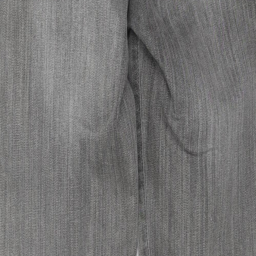 NEXT Womens Grey Cotton Straight Jeans Size 10 L30 in Regular Zip