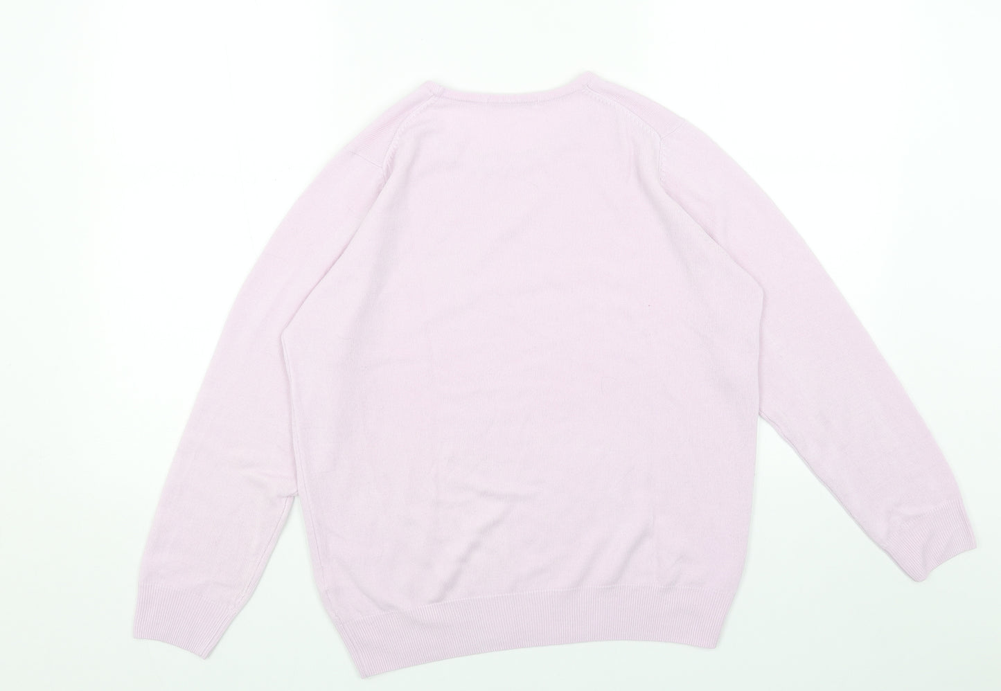 Marks and Spencer Womens Purple Round Neck Acrylic Pullover Jumper Size 14