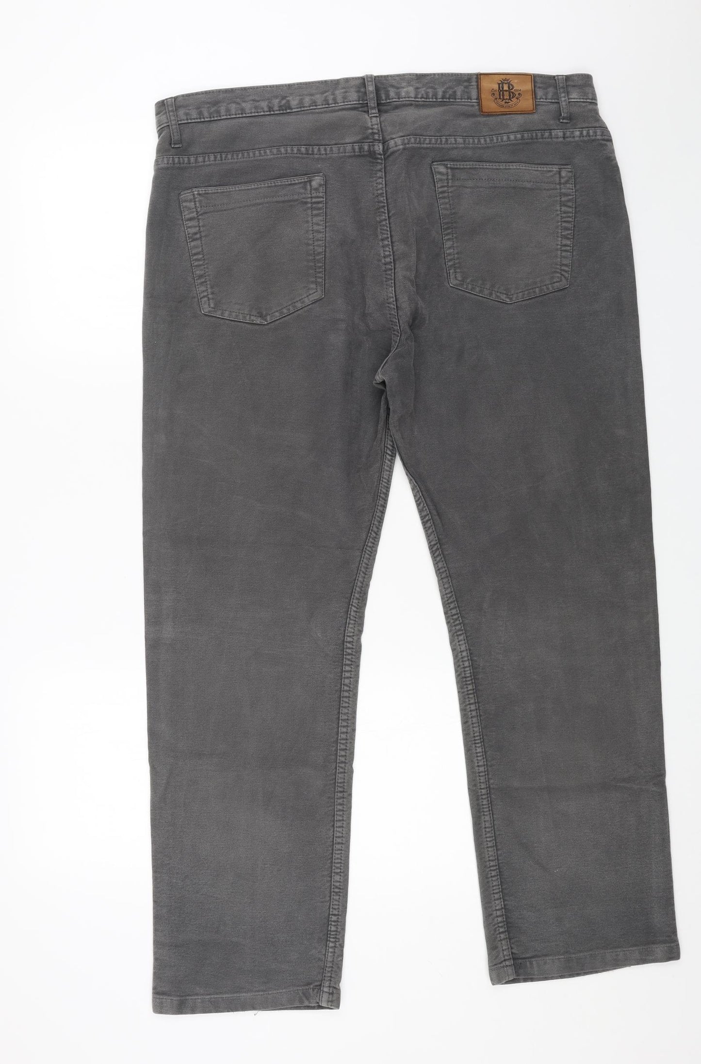 Blue Harbour Mens Grey Cotton Straight Jeans Size 40 in L29 in Regular Button