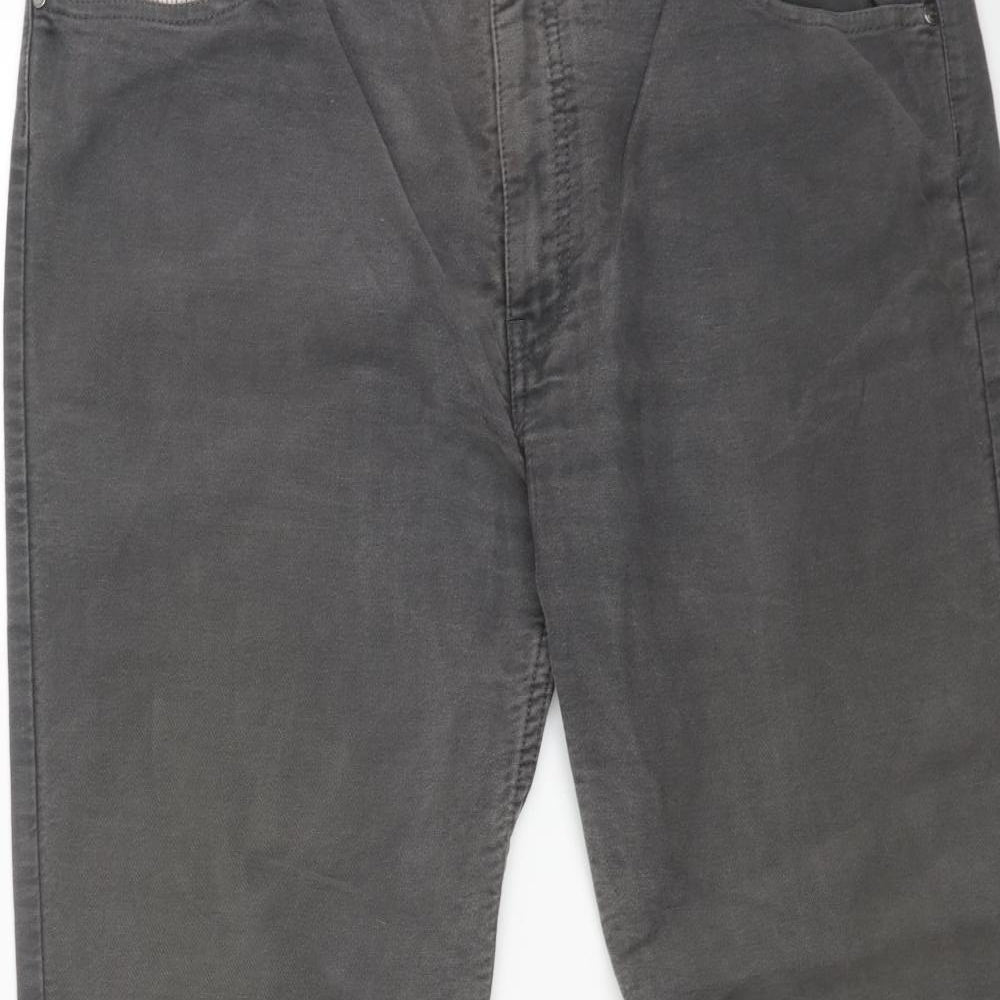 Blue Harbour Mens Grey Cotton Straight Jeans Size 40 in L29 in Regular Button