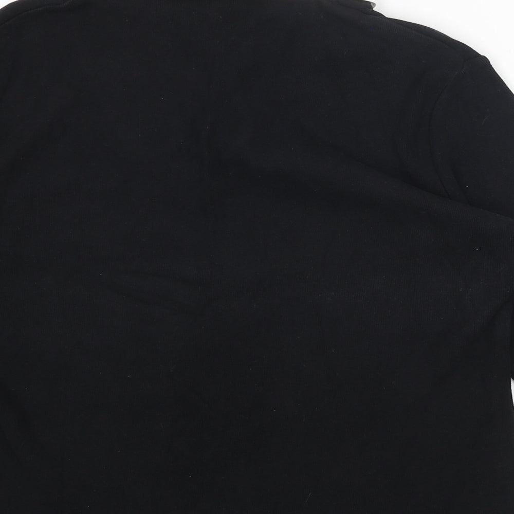 NEXT Womens Black Collared Cotton Pullover Jumper Size 12