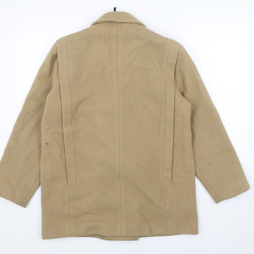 Preworn Womens Beige Pea Coat Jacket Size 10 Button
