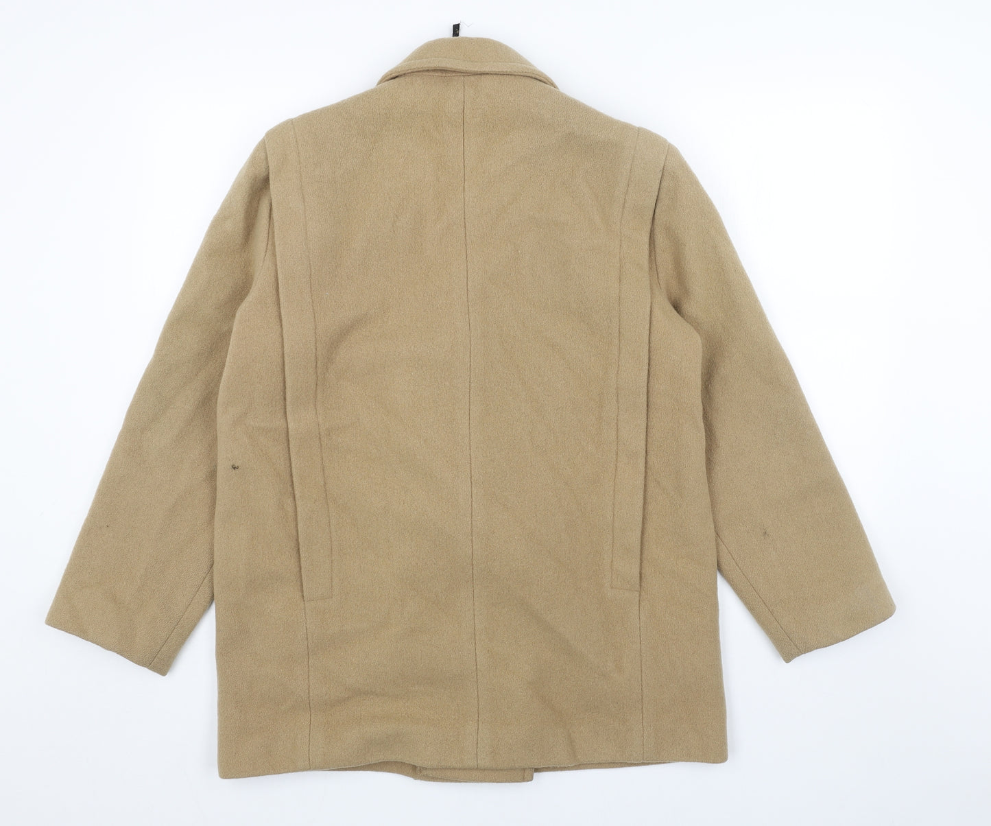 Preworn Womens Beige Pea Coat Jacket Size 10 Button