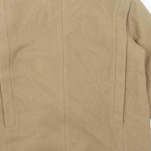 Preworn Womens Beige Pea Coat Jacket Size 10 Button