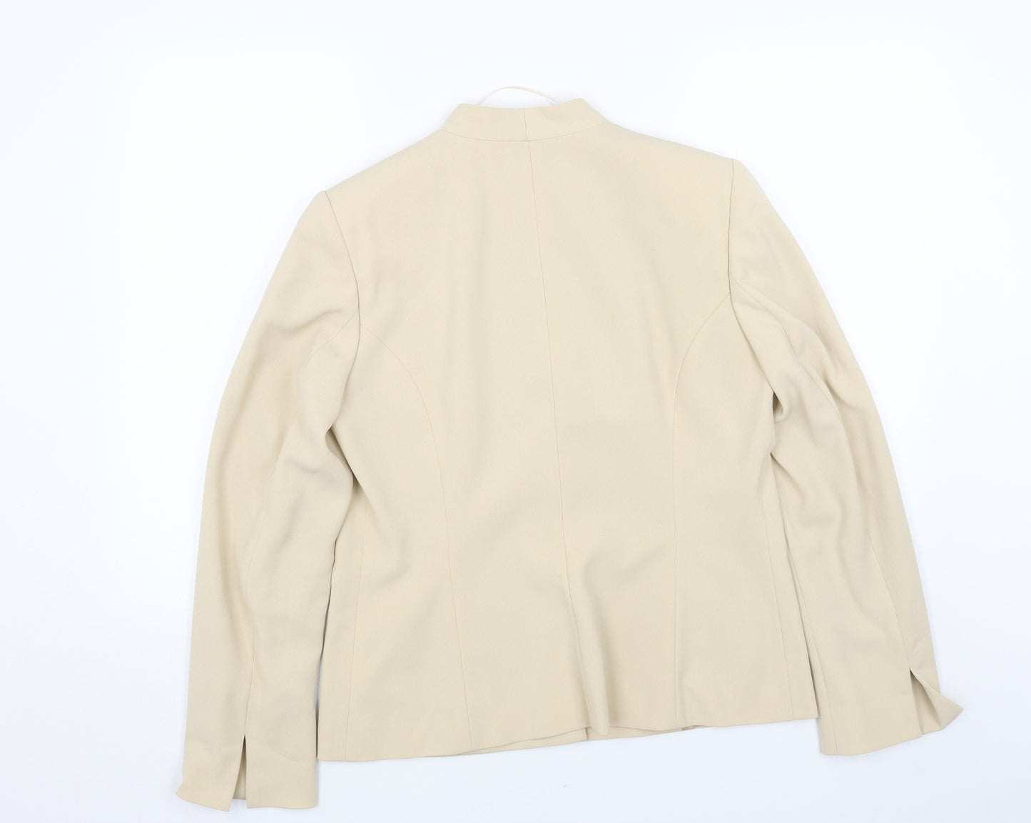 Roman Womens Beige Jacket Blazer Size 14 Button